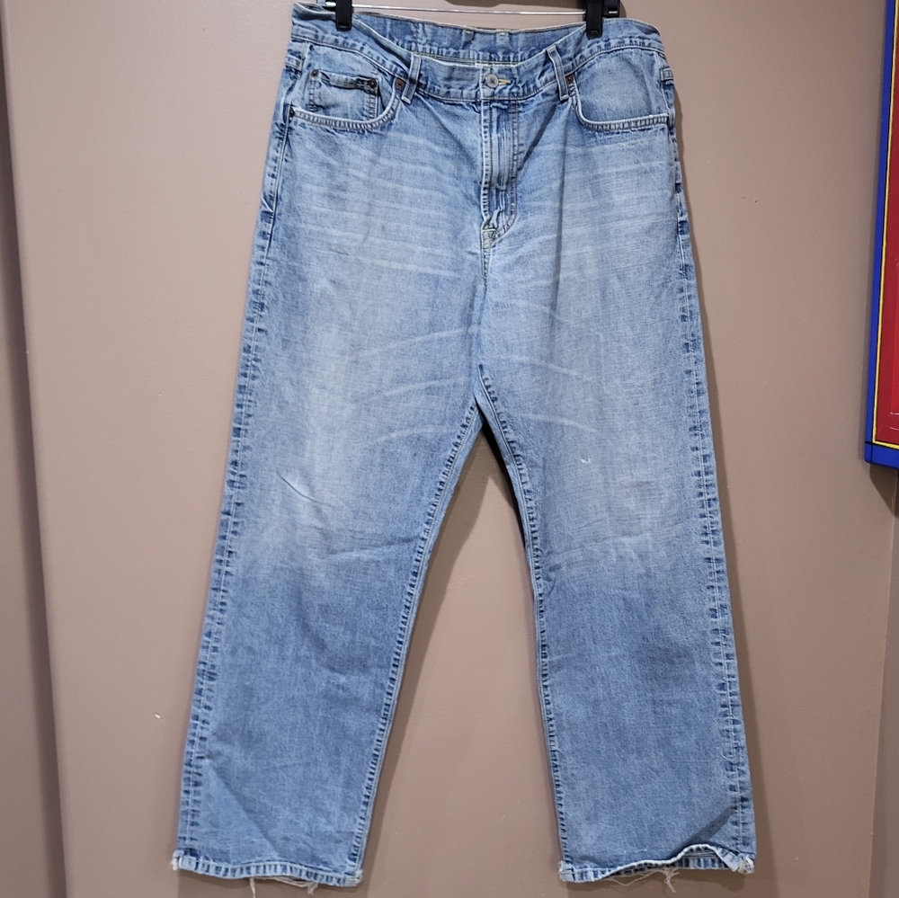 Lucky Brand Dungarees Men's Bootcut Zip Fly Blue Denim Jeans 36 x 31